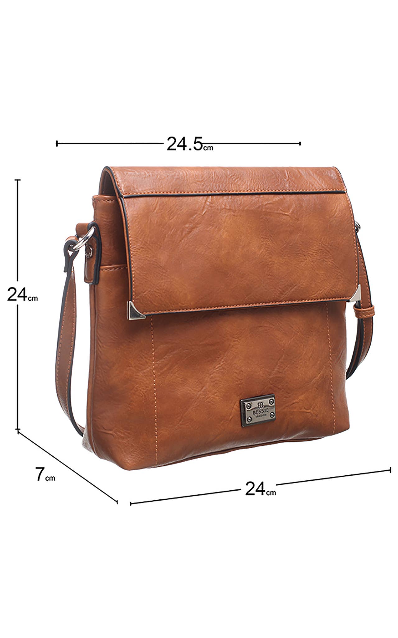 Bessie London - SMALL BUCKET CROSSBODY BAG WITH BACK ZIP POCKET: GREEN