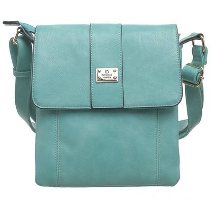 Bessie London - TWO-POCKET BESSIE CROSS BODY BAG: GREY