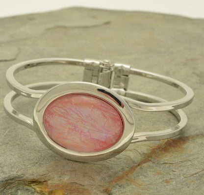 Miss Milly Limited - Coral Iridescent Resin Hinged Bangle