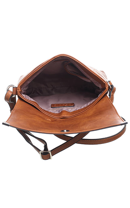 Bessie London - SMALL BUCKET CROSSBODY BAG WITH BACK ZIP POCKET: GREEN