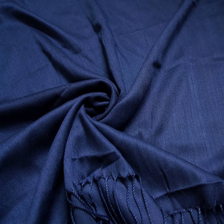 Lili Scarves - Plain Light Pashmina Large Scarf - 20 Colours: Black