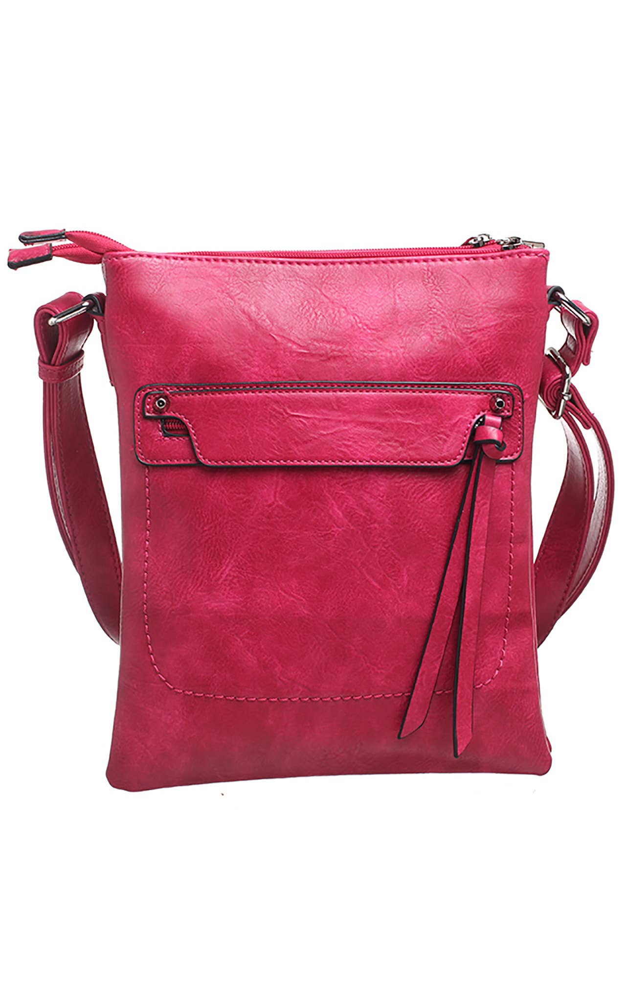 Bessie London - CLASSIC ZIPPER CROSSBODY BAG: GREEN