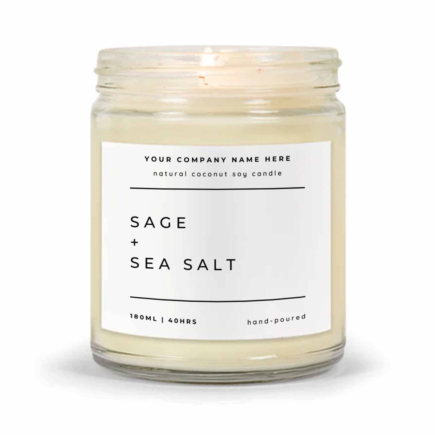 Candle Drop - Clear Jar | Personalised Hand-Poured Natural Soy Candle: Mango Coconut / 190ml