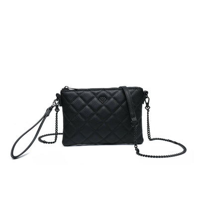 Quilted Diamand Pattern Grab Bag/ Crossbody Bag: Orange