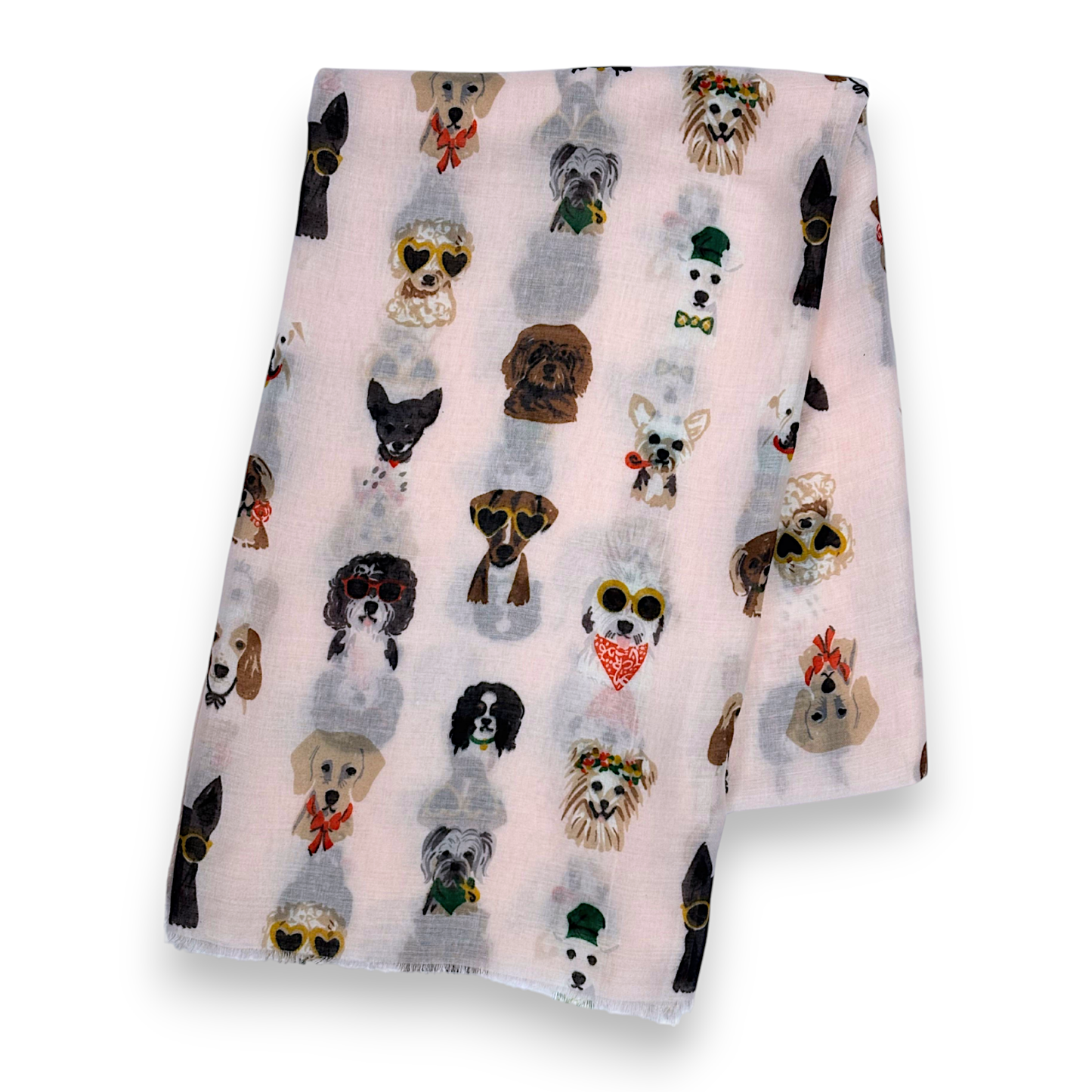 Lili Scarves - Summer Dogs Wearing Accessories Print Scarf: Green