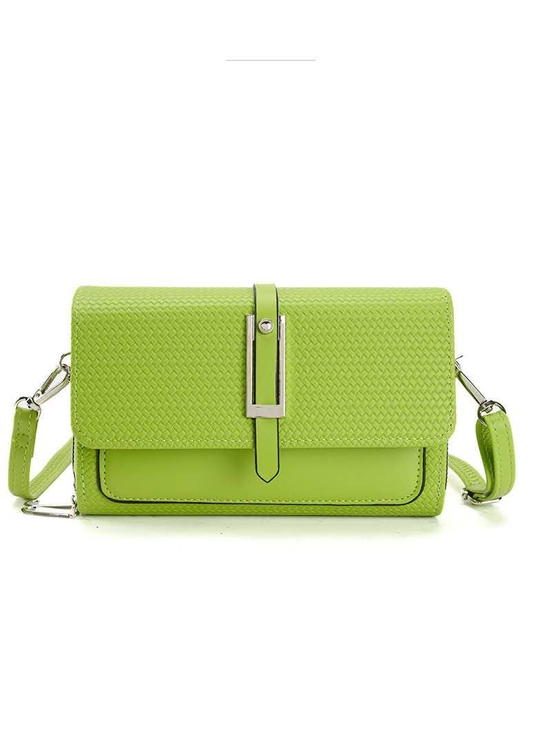 Silver-toned Classic Flap Over 2 Zipper Mobile Bag Essential: Black