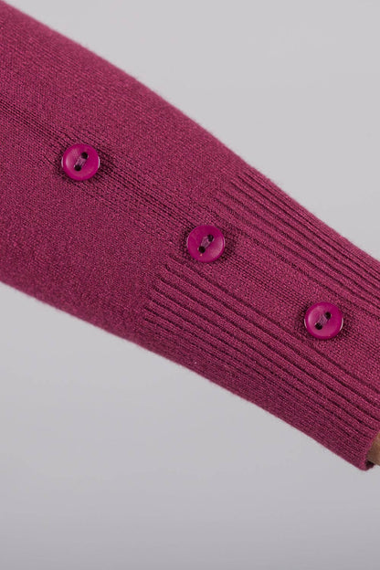 SOLO - V-Neck Knit Cardigan - Plum: 14