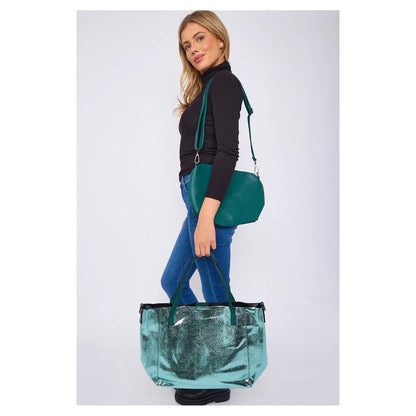 Superbia - Superbia  Shining Tote 2 in 1 Bag in Bag Travel Bag-9335: Silver