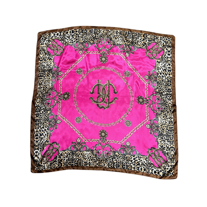 Lili Scarves - Leopard Print Pattern Silk Touch Square Scarf: Red