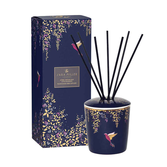 Wax Lyrical UK - Sara Miller Ceramic Reed Diffuser: Amber Orchid & Lotus Blossoms