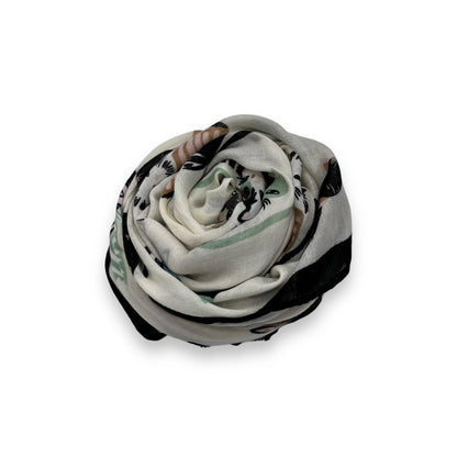 London Scarves - Cats wearing hats print scarf: Blue