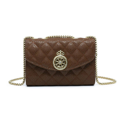 Crossbody bag with quilted check pattern: Green