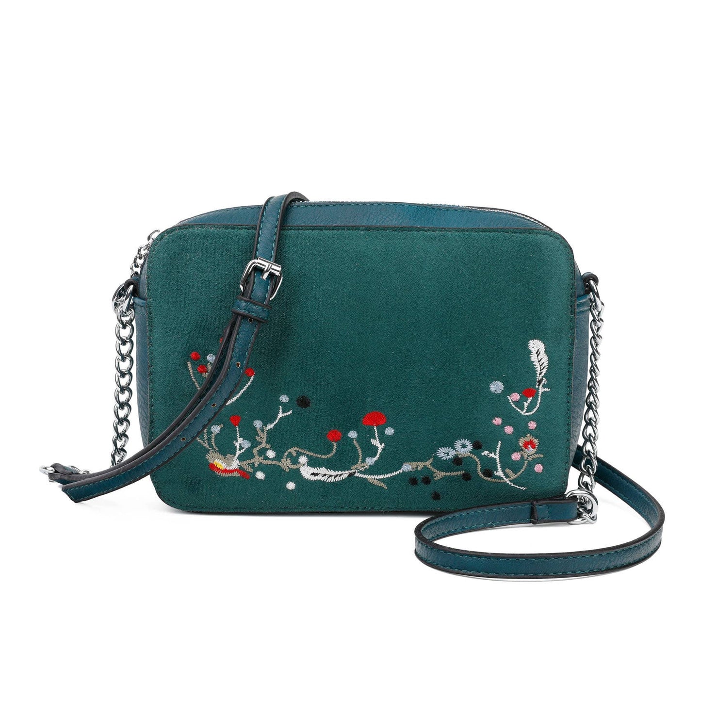 Superbia - Crossbody bag with embroidered details 5878: Red
