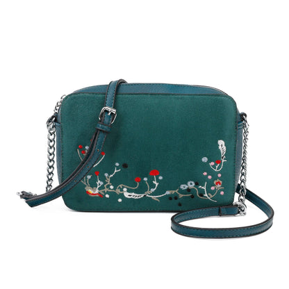 Superbia - Crossbody bag with embroidered details 5878: Red