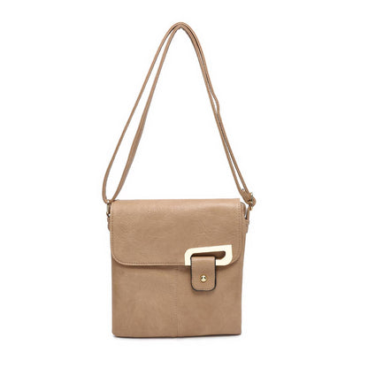 Cross Body Handbag with flap over cover: Blue