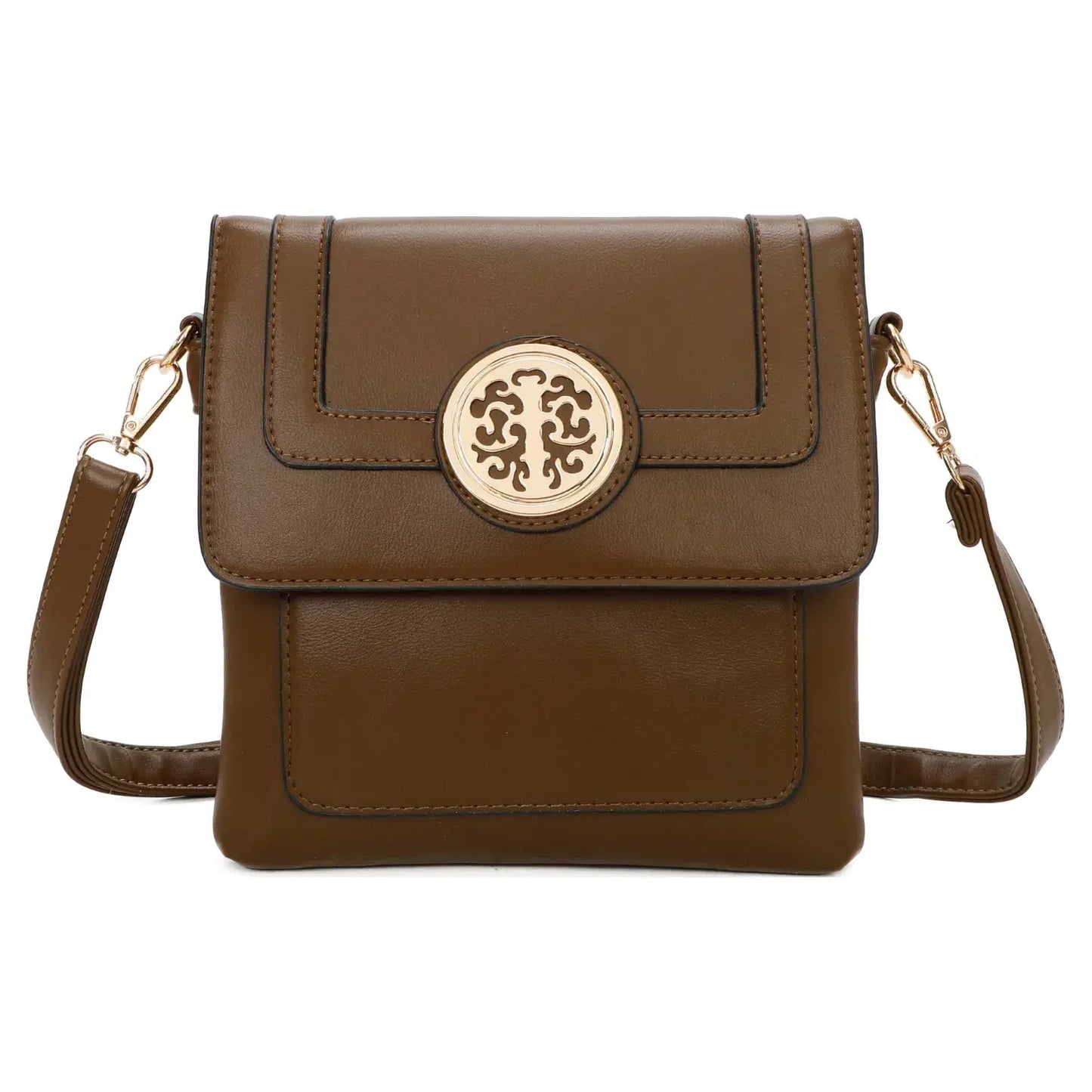 Small 3 Compartment Cross Body Bag Shoulder Bag- Cream