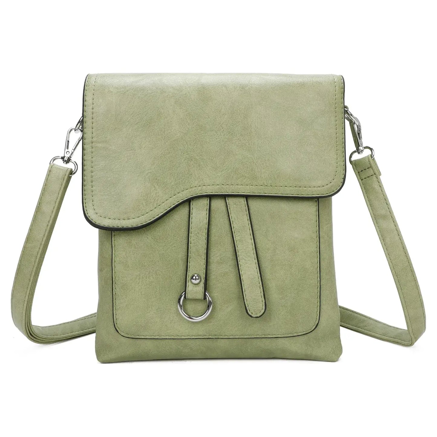 Medium Size 3 Compartment Cross Body  Shoulder Bag: Grey