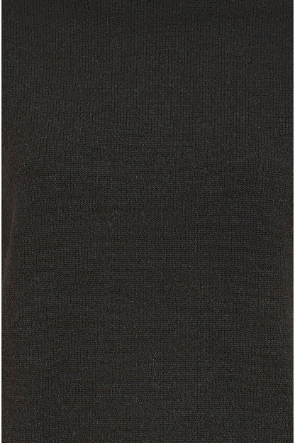 Yumi - Mela Black Pearl Detail High Neck Jumper: Black / L