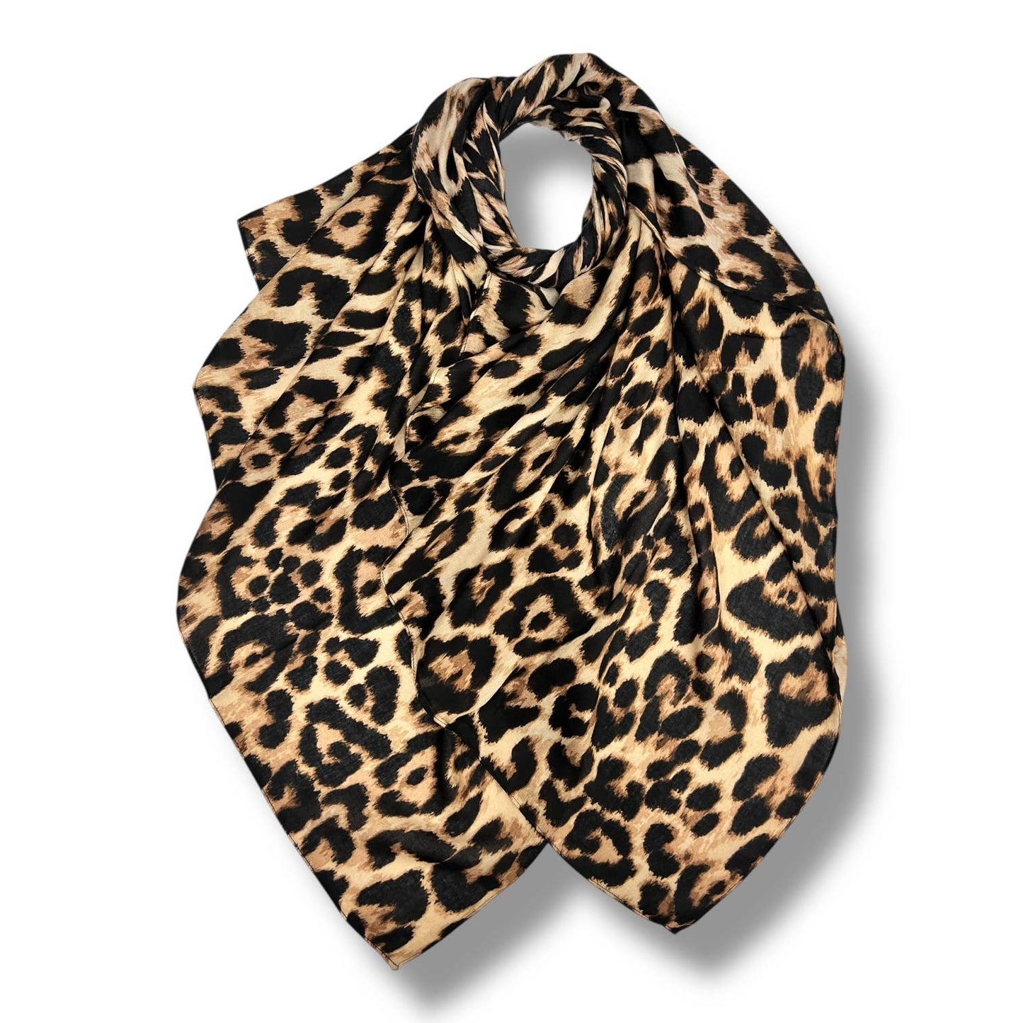 London Scarves - Classic leopard print scarf: Taupe