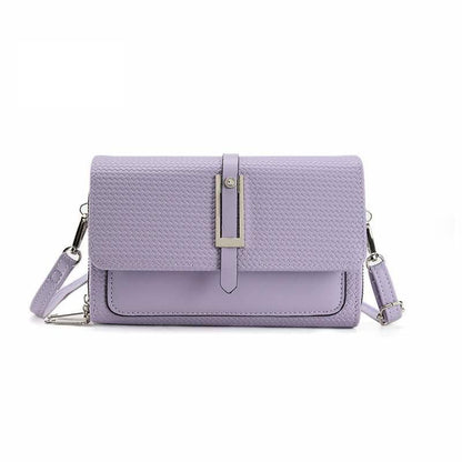 Silver-toned Classic Flap Over 2 Zipper Mobile Bag Essential: Black