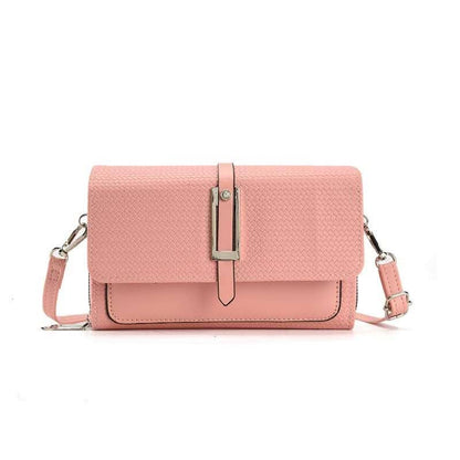 Superbia - Silver-toned Classic Flap Over 2 Zipper Mobile Bag Essential: Pink