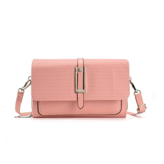 Superbia - Silver-toned Classic Flap Over 2 Zipper Mobile Bag Essential: Pink