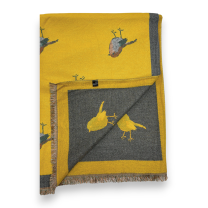 Lili Scarves - Robin Reversible Cashmere Blend Embroidered Print Winter Scarf: Burgundy