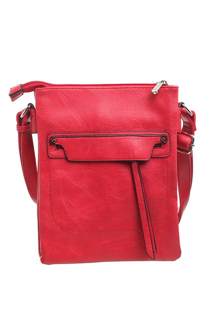 Bessie London - CLASSIC ZIPPER CROSSBODY BAG: GREY