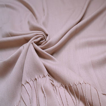 London Scarves - Plain cotton blend pashmina with tassels: Peach A29