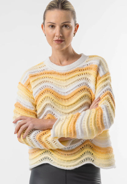 ANGELEYE - Wavy Yellow Ombre Knit Jumper: Yellow / S