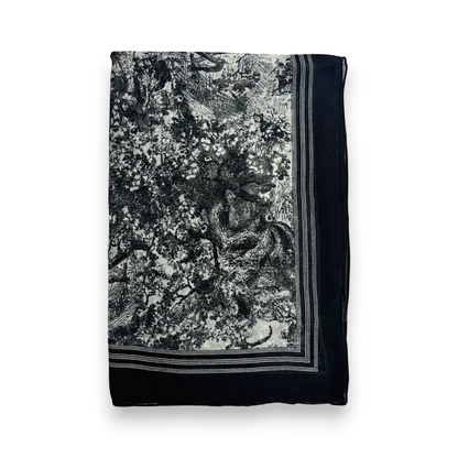 Lili Scarves - Summer Forest Print Scarf: Navy
