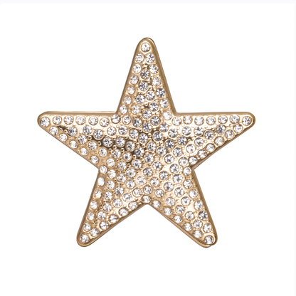 D&X Ltd - Elizabeth Crystal Magnetic Brooch: Gold & Clear
