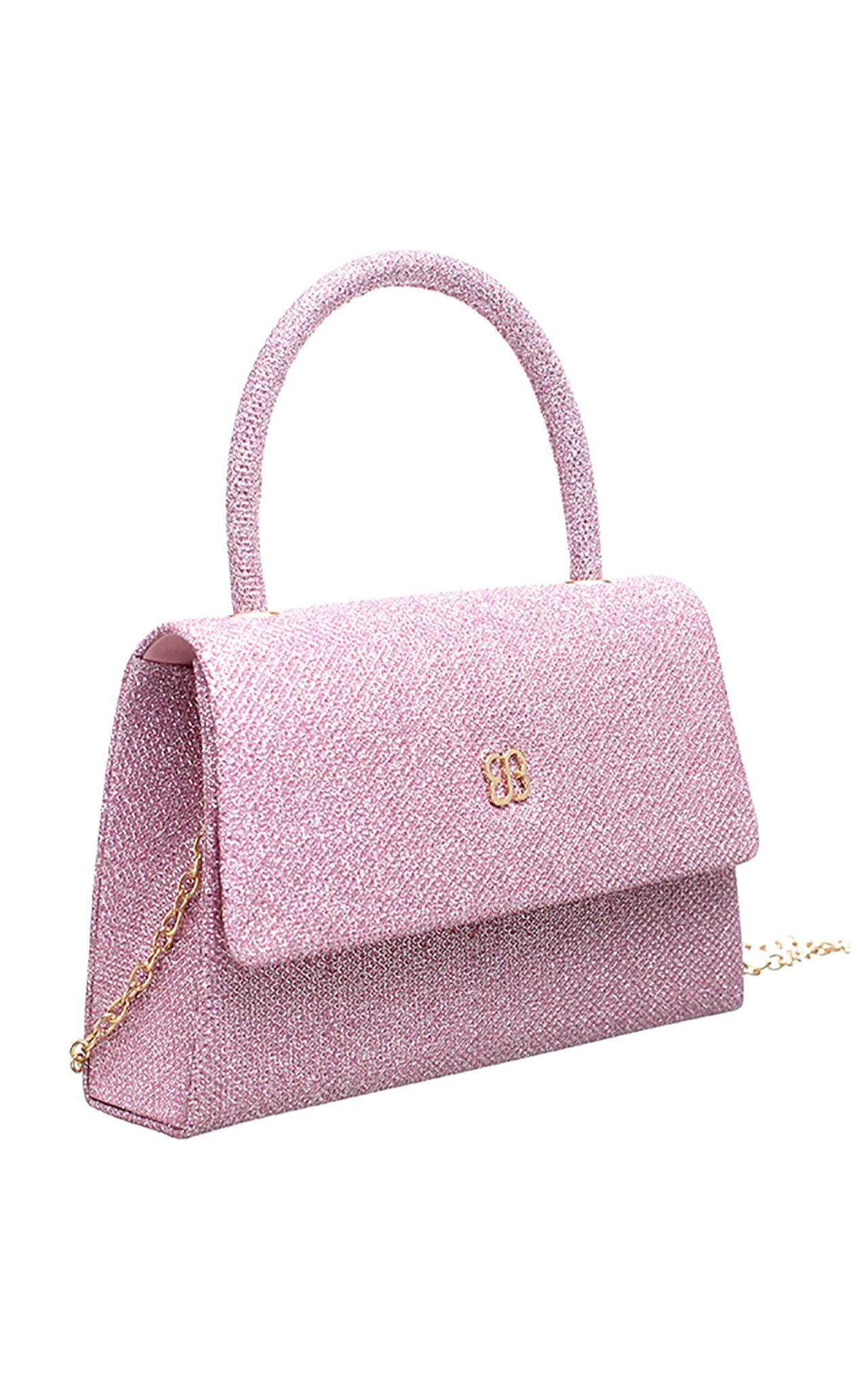 Bessie London - TOP HANDLE FLAP OVER CLUTCH BAG: Silver