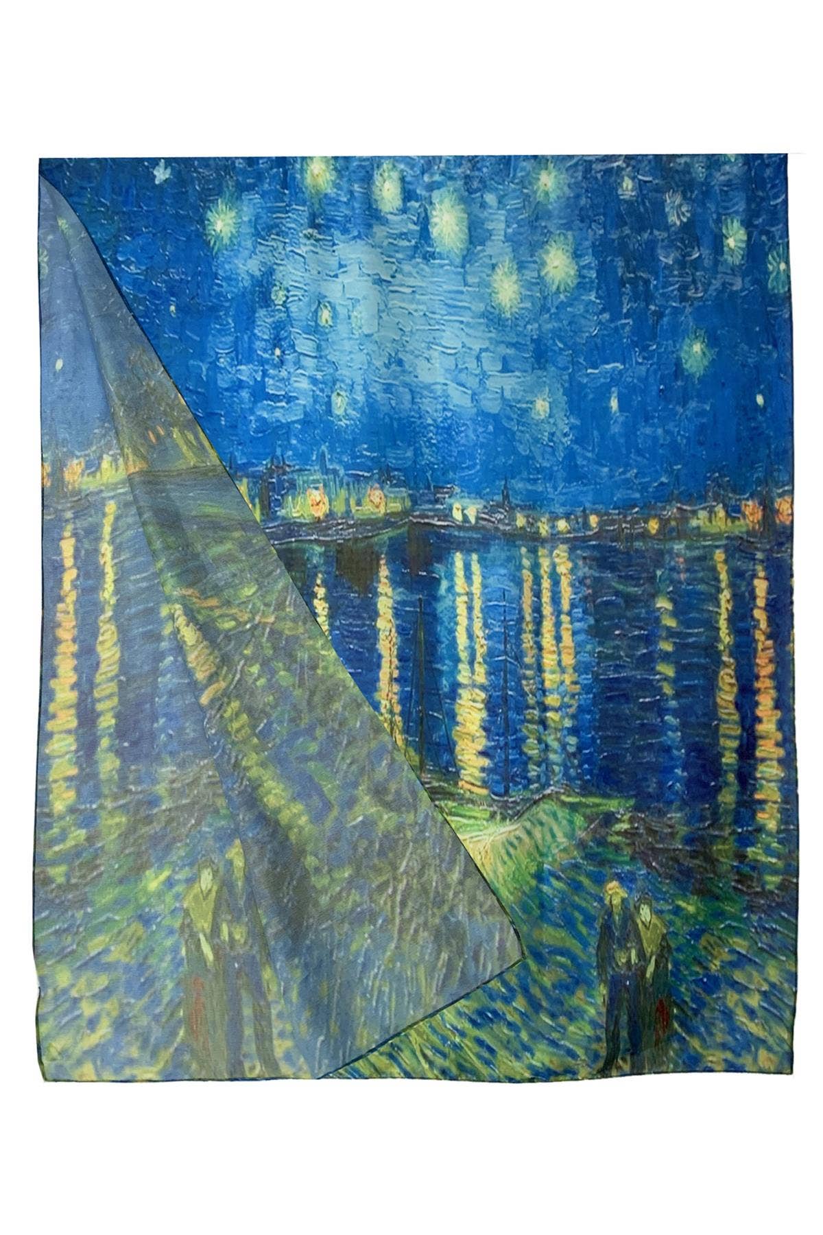Van Gogh Starry Night Over The Rhone Silk Scarf: Multi