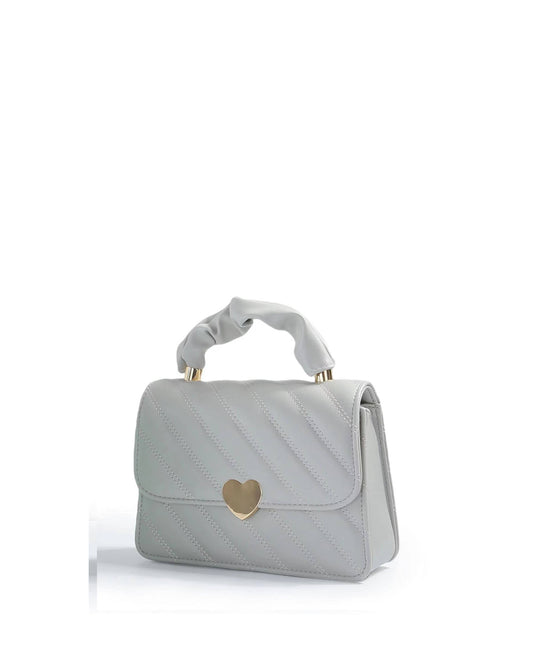 Crossbody/Grab bag with quilted pattern: Grey