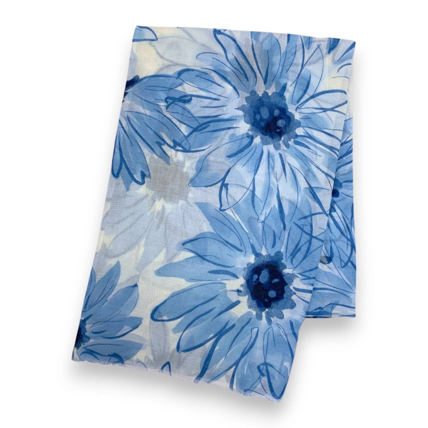 Lili Scarves - Big Daisy Print Scarf: Green