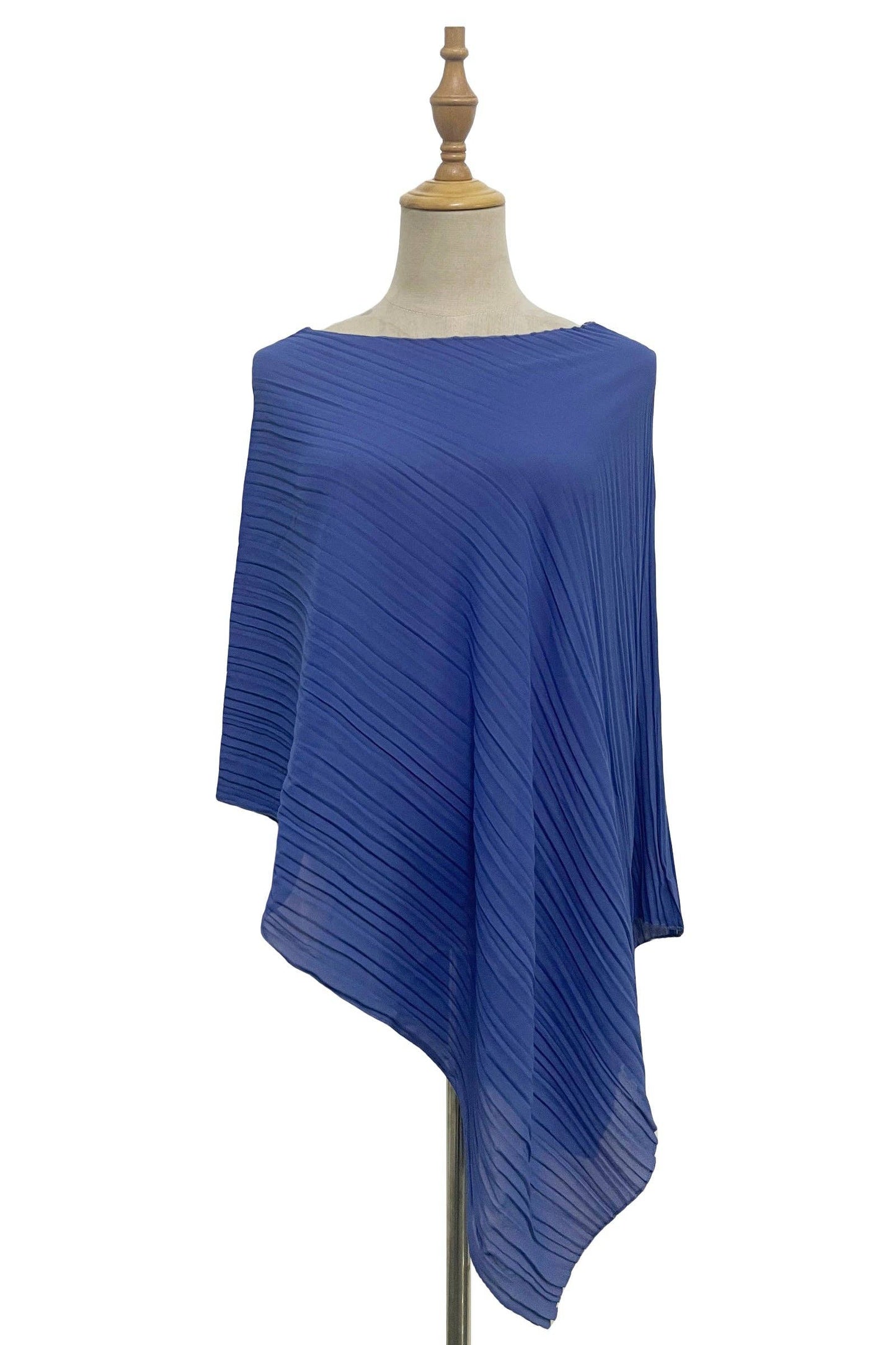 Plain Pleated Chiffon Cover Up: Pastel Blue