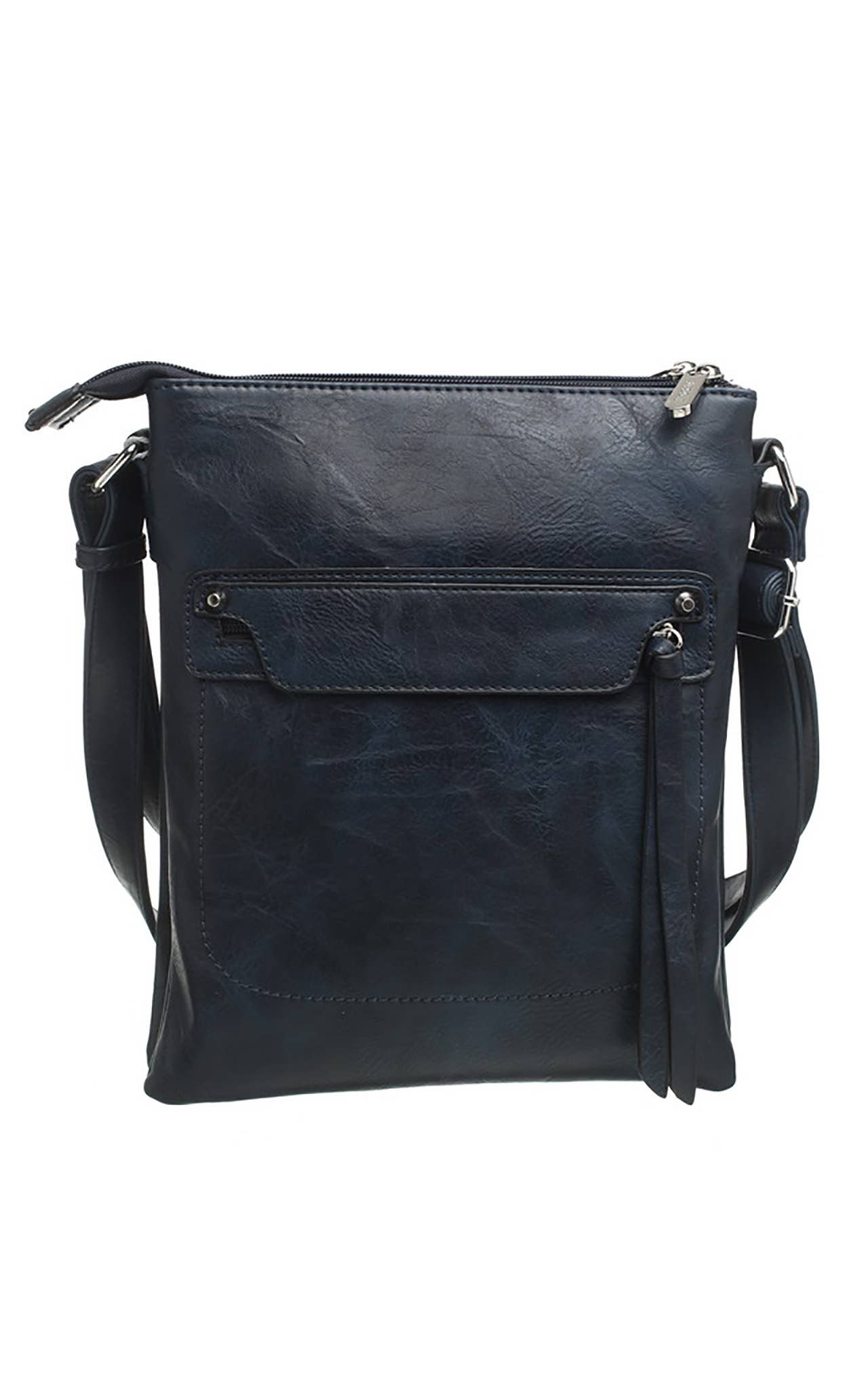 Bessie London - CLASSIC ZIPPER CROSSBODY BAG: RED