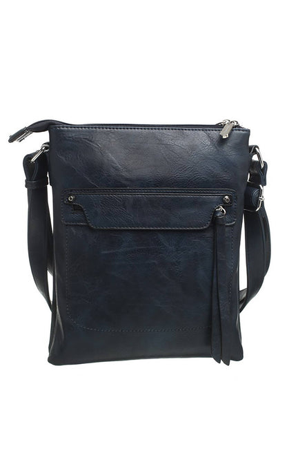 Bessie London - CLASSIC ZIPPER CROSSBODY BAG: RED