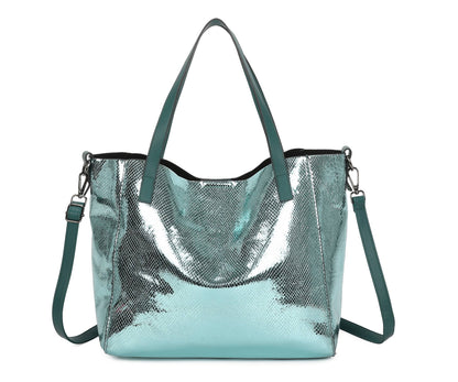 Superbia - Superbia  Shining Tote 2 in 1 Bag in Bag Travel Bag-9335: Silver