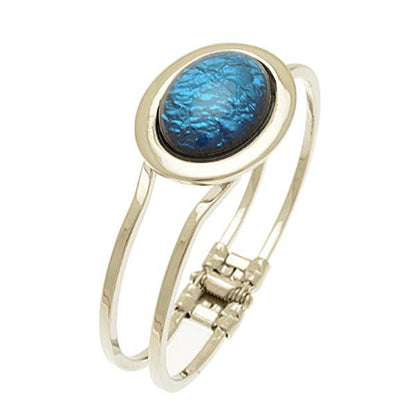 Miss Milly Limited - Mid Blue Foil Resin Hinged Bangle