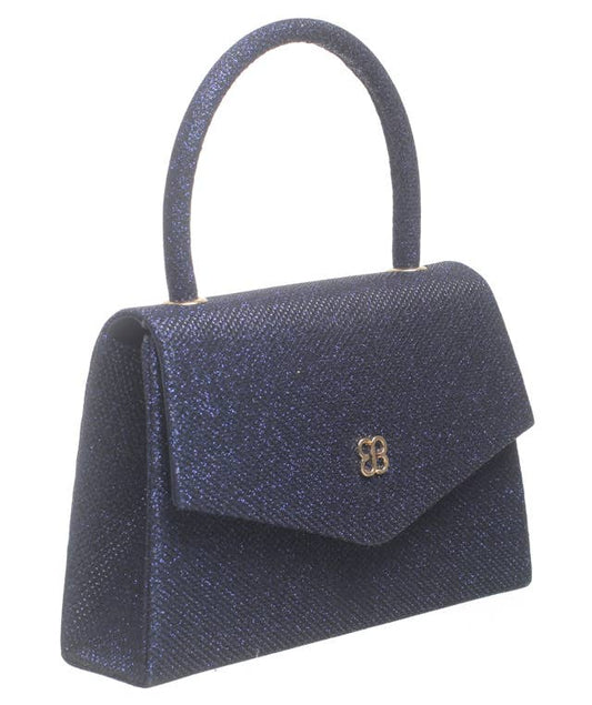Bessie London - TOP HANDLE SPARKLE EVENING BAG: Navy