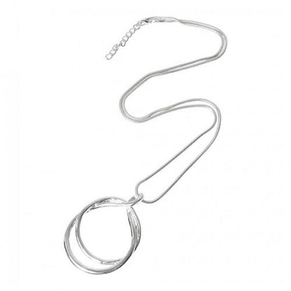 Lovethelinks Ltd - Double Ring Long Statement Necklace: No Thank You / Yellow Gold
