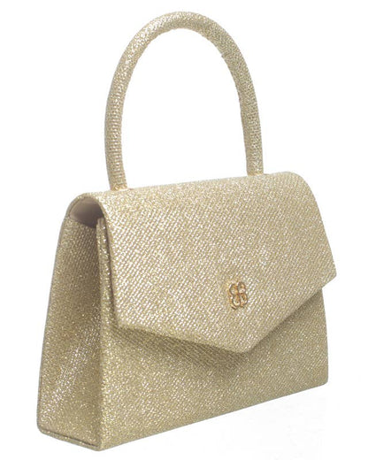 Bessie London - TOP HANDLE SPARKLE EVENING BAG: Navy
