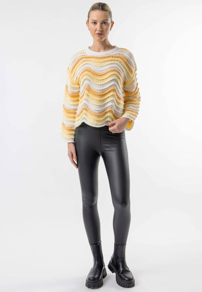ANGELEYE - Wavy Yellow Ombre Knit Jumper: Yellow / L