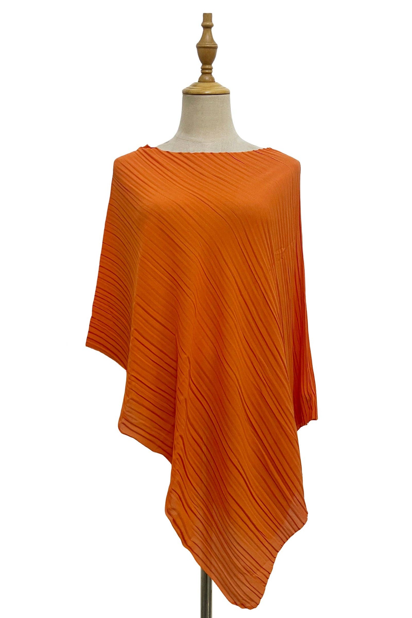 Plain Pleated Chiffon Cover Up: Peach