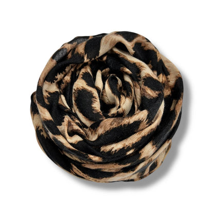 London Scarves - Classic leopard print scarf: Taupe