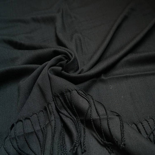 Lili Scarves - Plain Light Pashmina Large Scarf - 20 Colours: Black