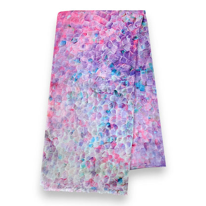 Lili Scarves - Vibrant Mosaic Print Scarf: Green