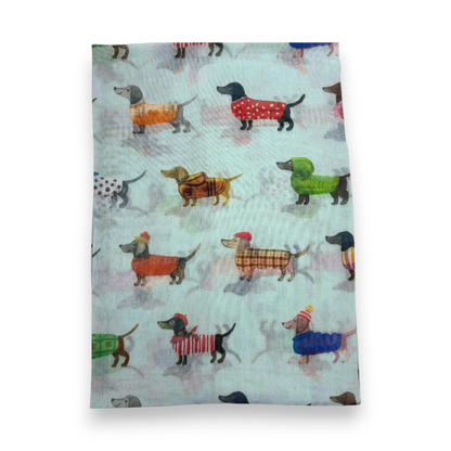 Lili Scarves - Fashion Dogs Digital Print Scarf: Black